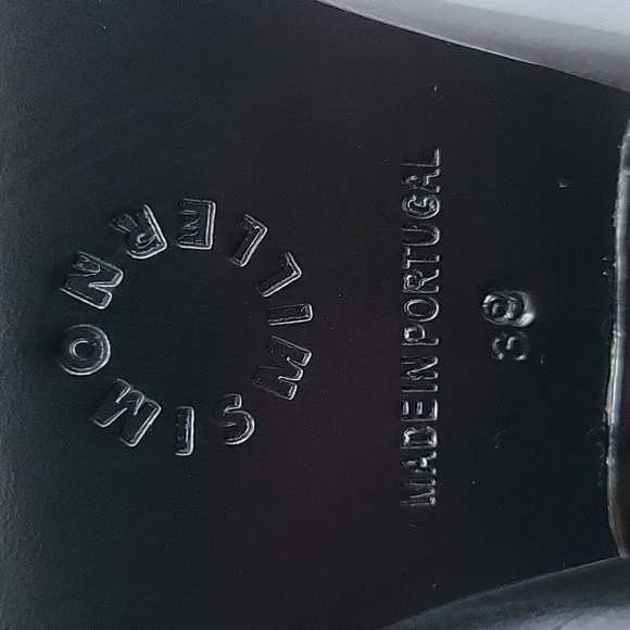 Simon Miller Black and Cream Pointed Penny Leather Mules - Picture 6 of 7